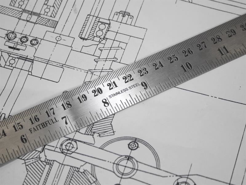 Faithfull Steel Rule 300mm / 12in x 25mm Faithfull - RockBottom Northampton