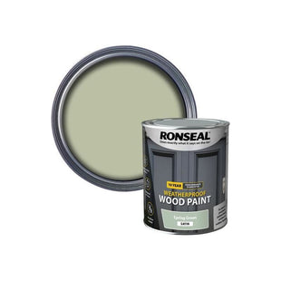 Ronseal 10 Year Weatherproof Wood Paint Spring Green Satin 750ml Ronseal - RockBottom Nothampton