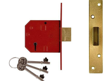 Union 2134E 5 Lever BS Mortice Deadlock Satin Chrome Finish 67mm 2.5in Visi UNION - RockBottom Northampton