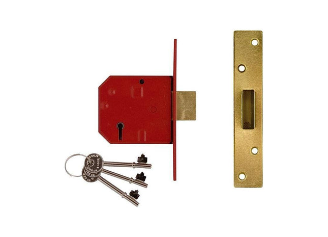 Union 2134E 5 Lever BS Mortice Deadlock Satin Chrome Finish 67mm 2.5in Visi UNION - RockBottom Northampton