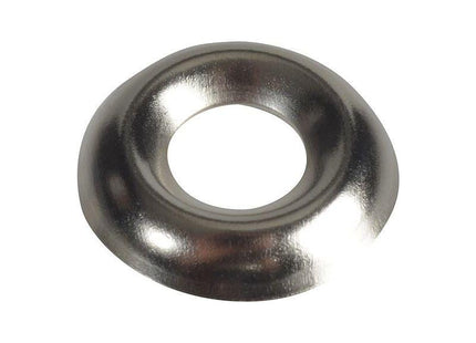Forgefix Screw Cup Washers Solid Brass Nickel Plated No.6 Bag 200 ForgeFix - RockBottom Northampton