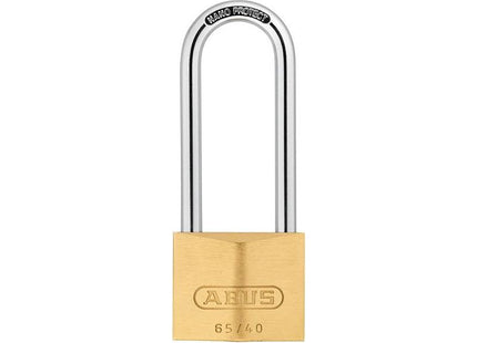 Abus Mechanical 65/40mm Brass Padlock 63mm Long Shackle Carded ABUS Mechanical - RockBottom Northampton 