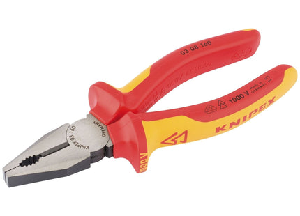 Draper Knipex 03 08 160UKSBE VDE Fully Insulated Combination Pliers, 160mm 32019 Draper - Town Tools 