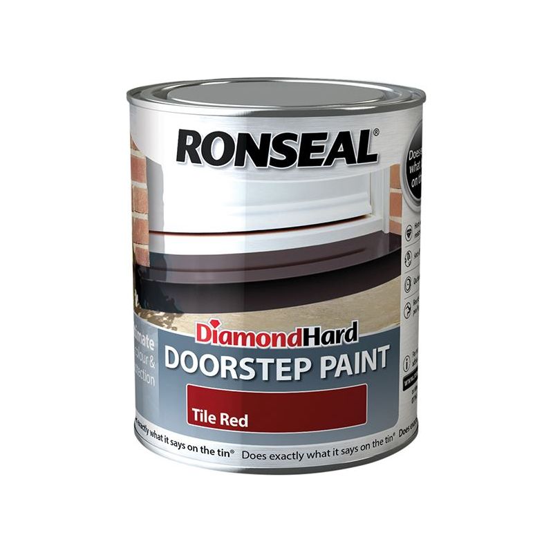 Ronseal Diamond Hard Doorstep Paint Tile Red 750ml Ronseal - RockBottom Nothampton