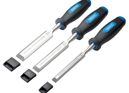 Draper Soft Grip Bevel Edge Wood Chisel Set (3 Piece) Draper - Town Tools