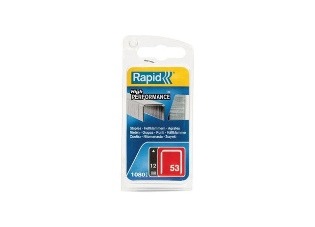 Rapid 53/12B 12mm Galvanised Staples (Pack 1080) Rapid - RockBottom Nothampton