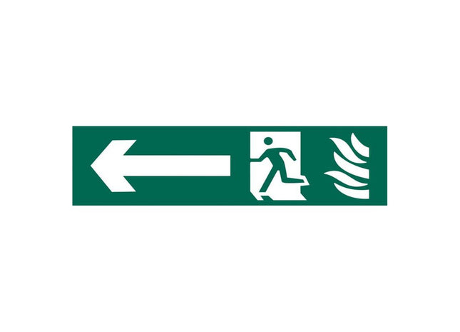 Scan Running Man Arrow Left - PVC Sign 200 x 50mm Scan - RockBottom Nothampton