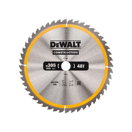 Dewalt Power Tools Stationary Construction Circular Saw Blade 305 x 30mm x 48T DeWALT Power Tools - RockBottom Northampton