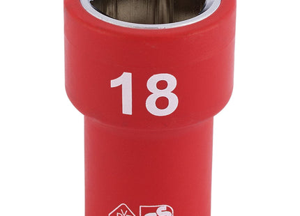Draper Fully Insulated VDE Socket, 3/8" Sq. Dr., 18mm 31724 Draper - Town Tools 