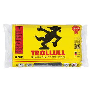 Trollull Extra Large Steel Wool Pads Grade 3 (Pack 8) Trollull - RockBottom Northampton