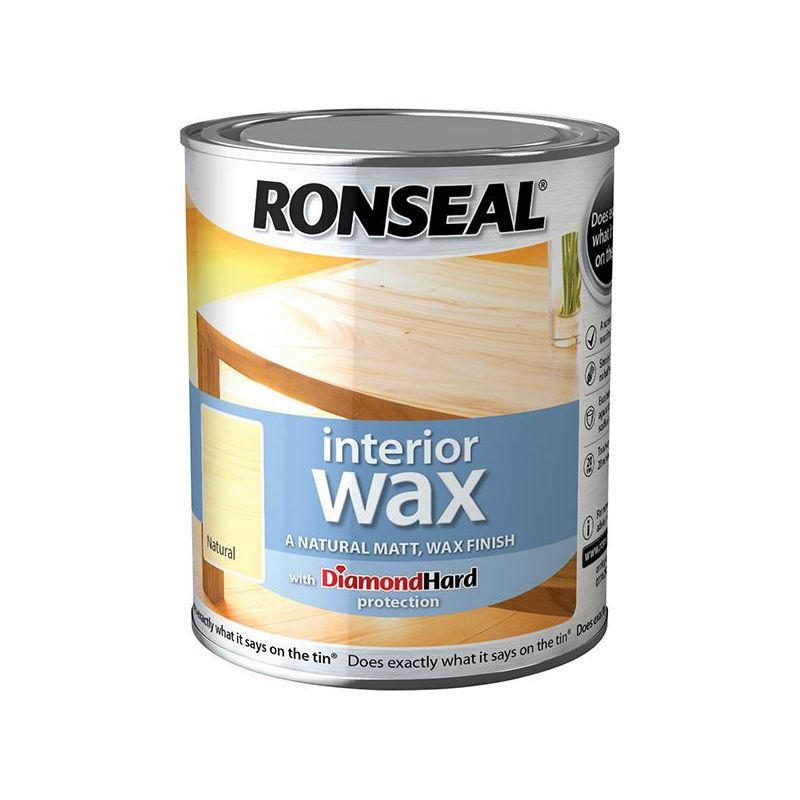 Ronseal Interior Wax Natural 750ml Ronseal - RockBottom Nothampton