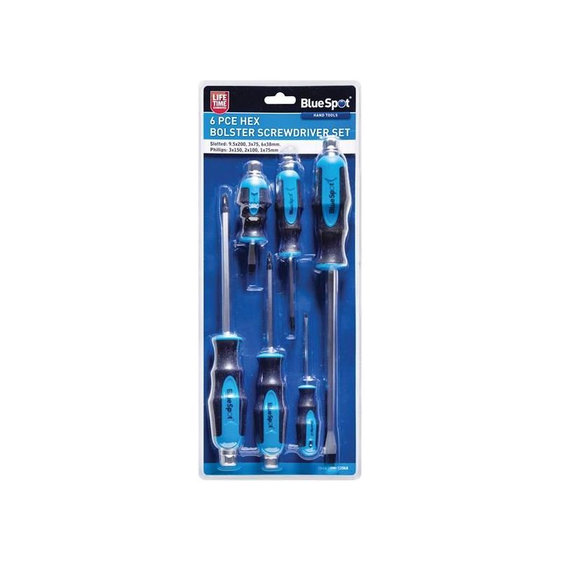 Bluespot Tools Hex Bolster Screwdriver Set, 6 Piece BlueSpot Tools - RockBottom Northampton
