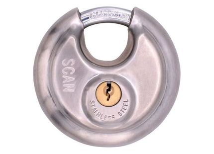 Scan Stainless Steel Disk Type Padlock 80mm Scan - RockBottom Nothampton