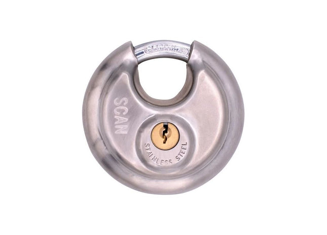 Scan Stainless Steel Disk Type Padlock 80mm Scan - RockBottom Nothampton
