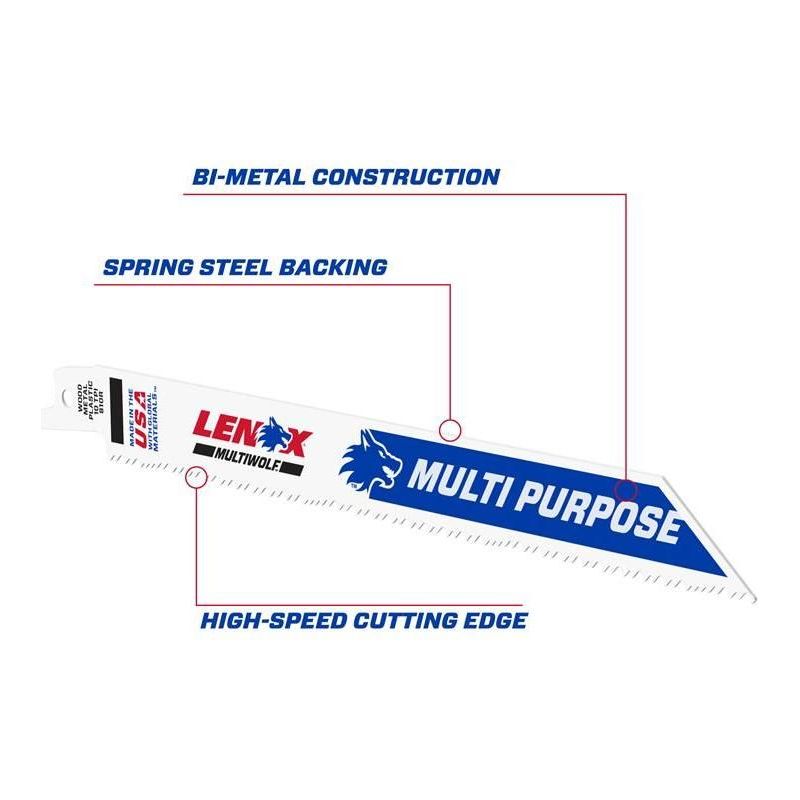 Lenox MultiWolf Wave Edge Reciprocating Saw Blade 203 x 19 x 1.3mm 10 TPI (Pack 25) LENOX - RockBottom Northampton