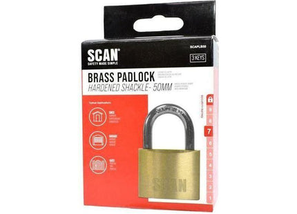 Scan Brass Padlock 50mm Scan - RockBottom Nothampton