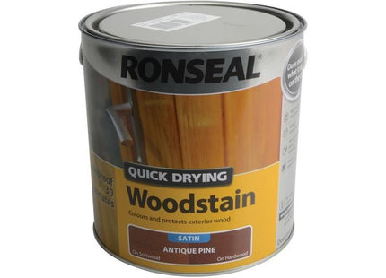 Ronseal Quick Drying Woodstain Satin Antique Pine 2.5 litre Ronseal - RockBottom Nothampton