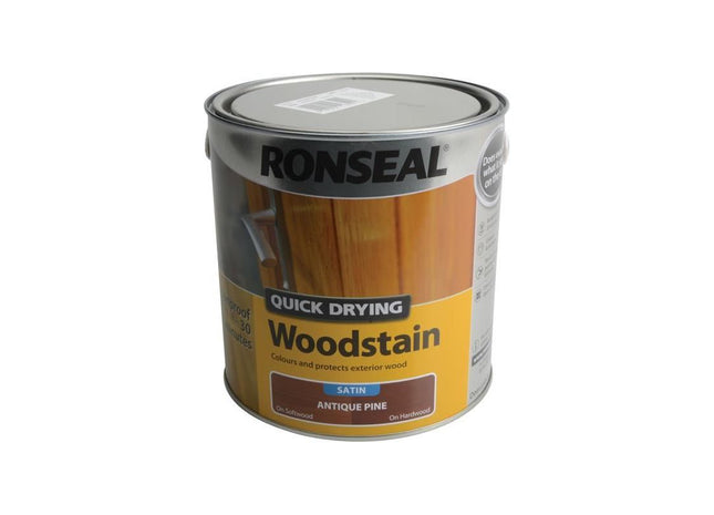 Ronseal Quick Drying Woodstain Satin Antique Pine 2.5 litre Ronseal - RockBottom Nothampton