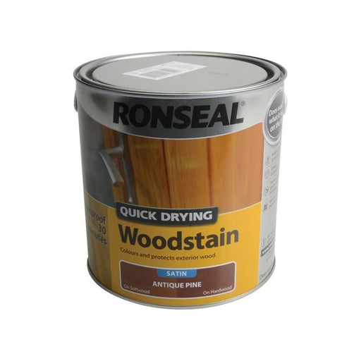 Ronseal Quick Drying Woodstain Satin Antique Pine 2.5 litre Ronseal - RockBottom Nothampton