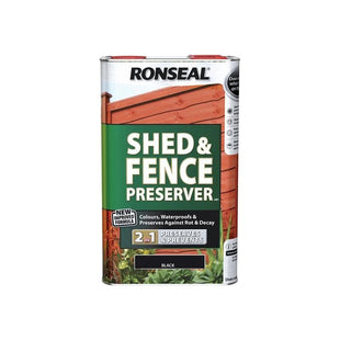 Ronseal Shed & Fence Preserver Black 5 litre Ronseal - RockBottom Nothampton