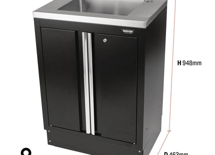 Draper BUNKER Modular Floor Cabinet with Sink, 2 Door, 680mm 31034 Draper - Town Tools 