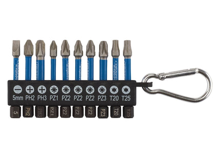 Draper Expert Impact Screwdriver Bit Set, 50mm, 1/4" Hex (10 Piece) 04933 Draper - Town Tools 