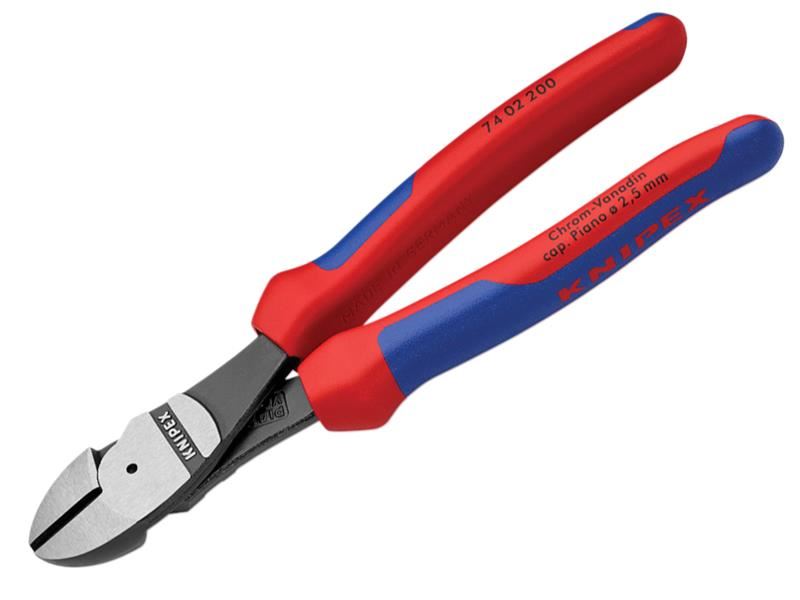 KNIPEX 74 02 200 High Leverage Diagonal Cutters Comfort Handles 200mm KNIPEX - RockBottom Northampton