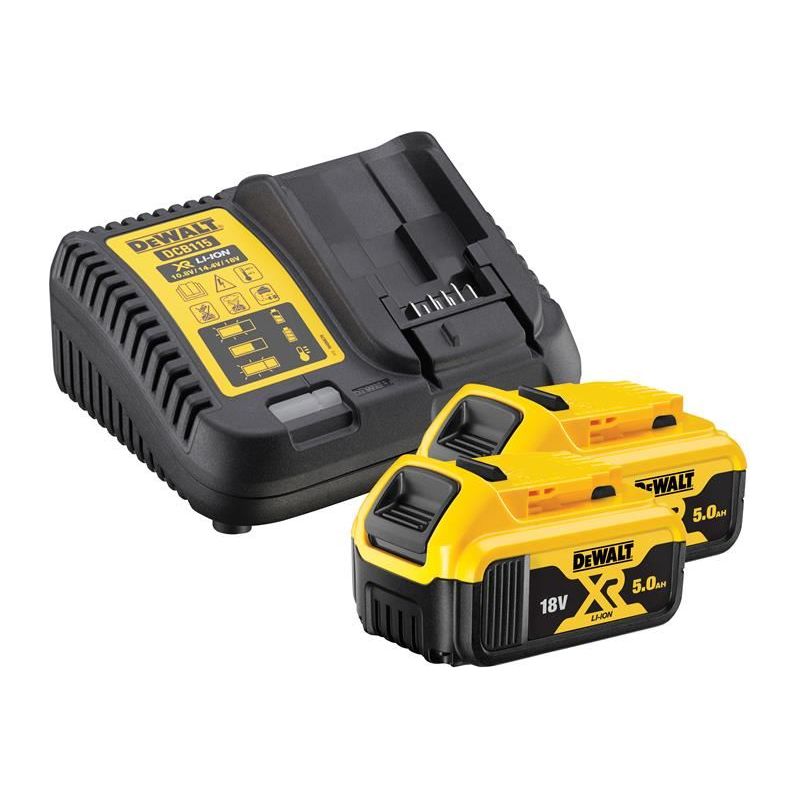 Dewalt Power Tools DCB184 B2C XR Charger & Battery Set 18V 2 x 5.0Ah Li-ion DeWALT Power Tools - RockBottom Northampton