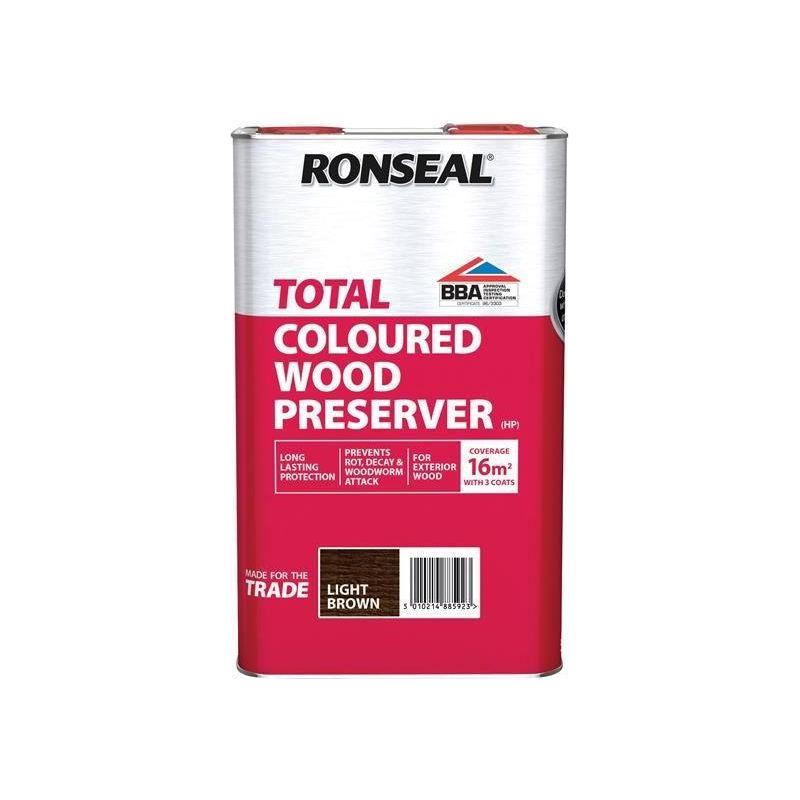 Ronseal Trade Total Wood Preserver Light Brown 5 litre Ronseal - RockBottom Nothampton