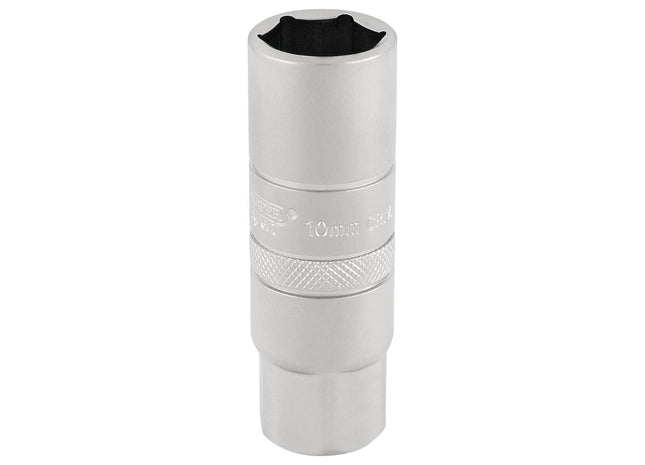 Draper 10mm Thread 6 Point Satin Chrome Spark Plug Socket, 3/8" Sq. Dr., 16mm Draper - Town Tools 