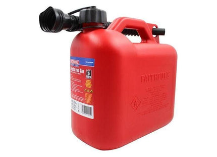 Faithfull Plastic Fuel Can Red 5 litre Faithfull - RockBottom Northampton