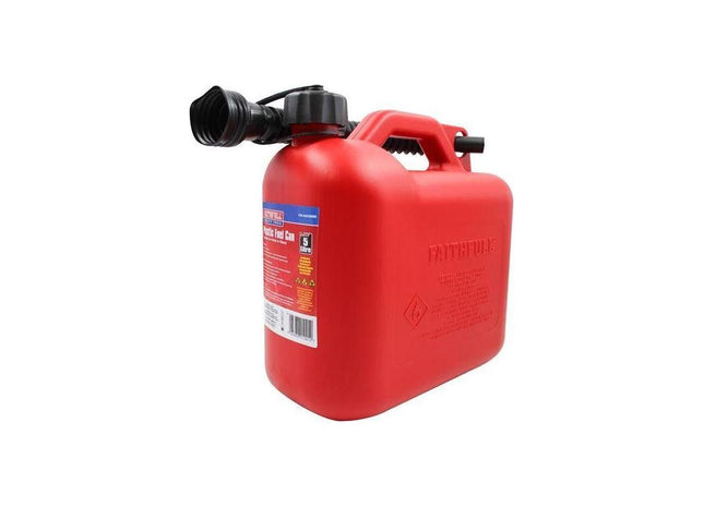 Faithfull Plastic Fuel Can Red 5 litre Faithfull - RockBottom Northampton