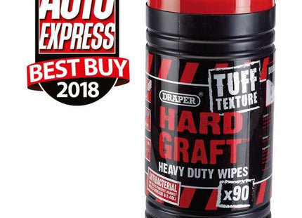 Draper 'Hard Graft' Tuff Texture Heavy Duty Wipes (Tub of 90) 84712 Draper - Town Tools 