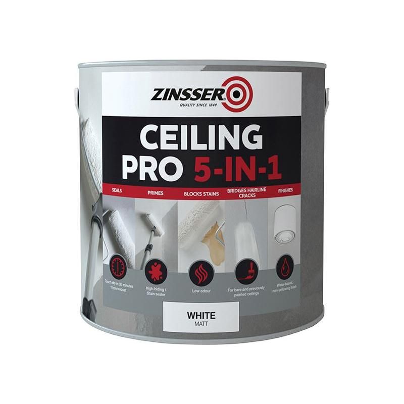Zinsser Ceiling Pro 5-in-1 2.5 litre Zinsser - RockBottom Northampton