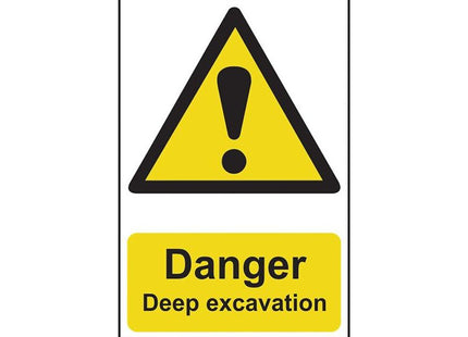 Scan Danger Deep Excavation - PVC Sign 400 x 600mm Scan - RockBottom Nothampton