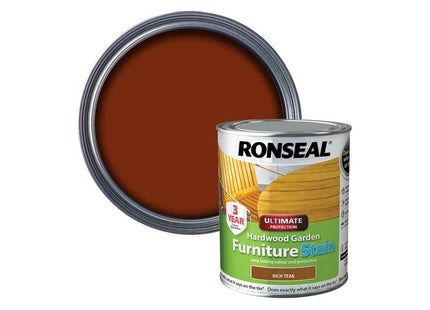 Ronseal Ultimate Protection Hardwood Garden Furniture Stain Rich Teak 750ml Ronseal - RockBottom Nothampton