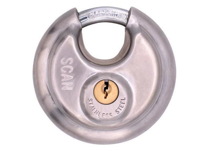Scan Stainless Steel Disk Type Padlock 70mm Scan - RockBottom Nothampton