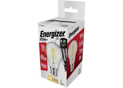 Energizer® LED BC (B22) GLS Filament Dimmable Bulb, Warm White 806 lm 7.2W Energizer® - RockBottom Northamptin