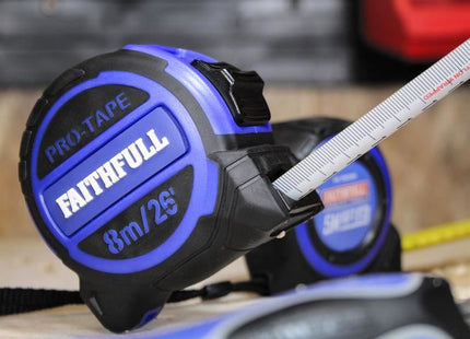 Faithfull Pro Tape Measure 8m/26ft (Width 32mm) Faithfull - RockBottom Northampton