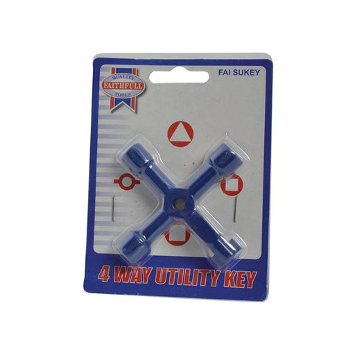 Faithfull 4-Way Services Utility Meter Key Faithfull - RockBottom Northampton