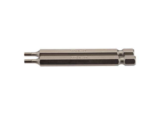 Draper Hexagonal Insert Bit, 2.5mm, 1/4" Hex, 75mm Long (Pack of 2) 64319 Draper - Town Tools 