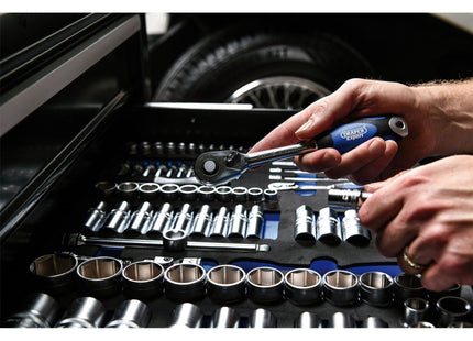 Draper Soft Grip Socket Set in Full Plus Drawer EVA Insert Tray, 1/4", 3/8" & 1/ Draper - Town Tools 