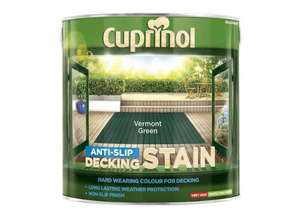 Cuprinol Anti-Slip Decking Stain Vermont Green 2.5 litre Cuprinol - RockBottom Northampton