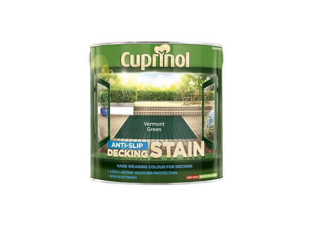 Cuprinol Anti-Slip Decking Stain Vermont Green 2.5 litre Cuprinol - RockBottom Northampton