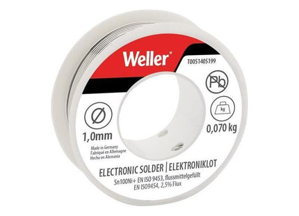 Weller Electronic Lead-Free Solder Sn100Ni100+, 1mm 70g Weller - RockBottom Northampton