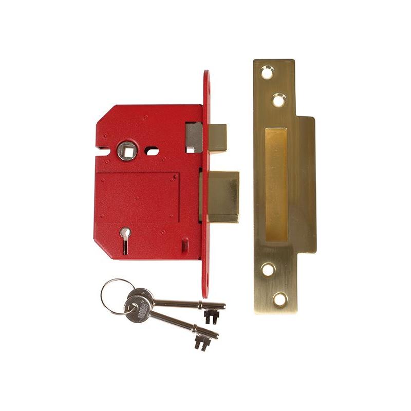 Union StrongBOLT 2200S BS 5 Lever Mortice Sashlock Satin Brass 81mm Visi UNION - RockBottom Northampton