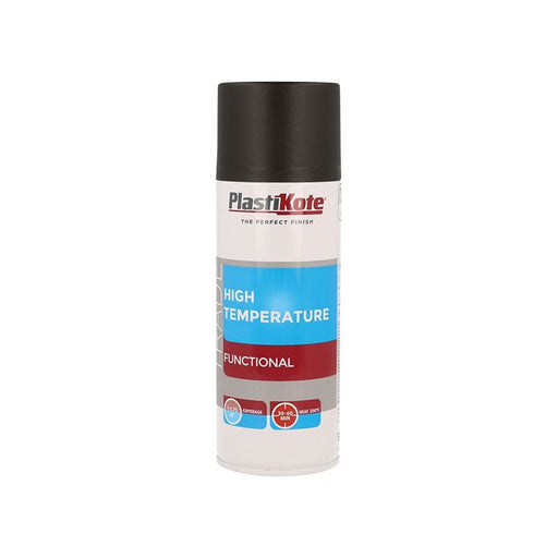 Plastikote Trade High Temperature Spray Paint Black 400ml PlastiKote - RockBottom Nothampton