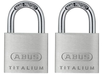 Abus Mechanical 64TI/30mm TITALIUM™ Padlock Carded Twin Pack ABUS Mechanical - RockBottom Northampton 