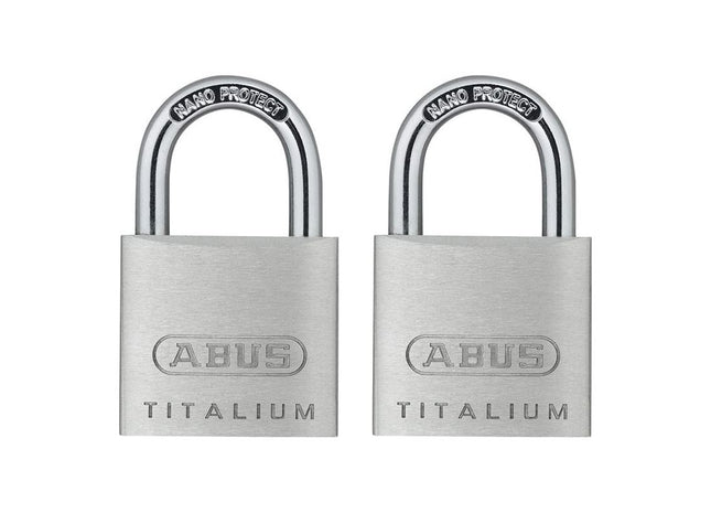 Abus Mechanical 64TI/30mm TITALIUM™ Padlock Carded Twin Pack ABUS Mechanical - RockBottom Northampton 