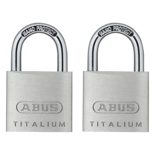 Abus Mechanical 64TI/30mm TITALIUM™ Padlock Carded Twin Pack ABUS Mechanical - RockBottom Northampton 